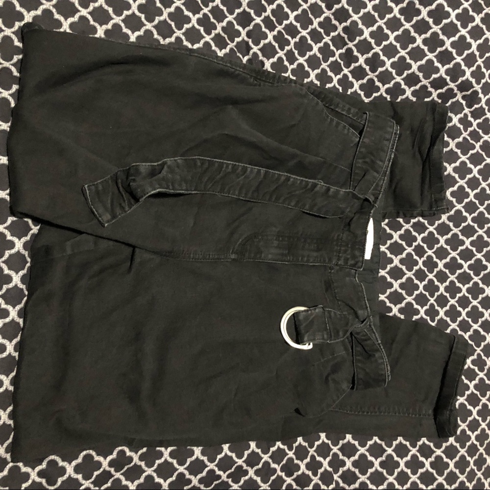 Maje Women Black Jeans Taper Leg Pleated High Rise Denim Pants Sz 40 Large - Picture 7 of 9